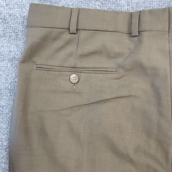 Brooks Brothers Pants Mens 36R (35x30) Brown 100% Wool Pleated Brooksease Casual - Picture 12 of 16